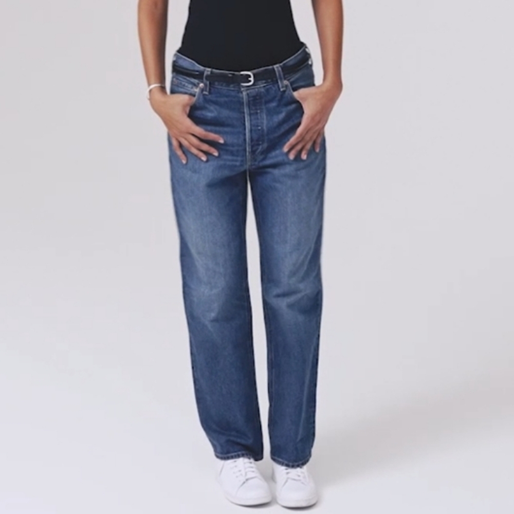 ALEX MILL BEV Relaxed Straight Mid-Rise Jean In Vintage Dark Indigo -NWOT